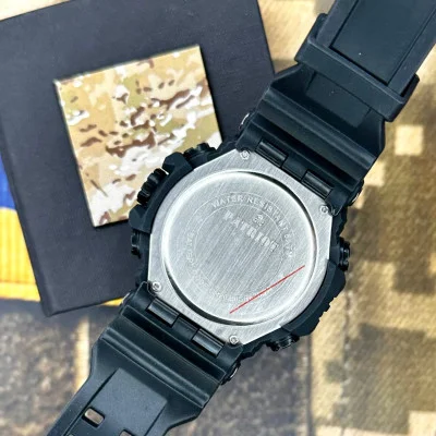 Часы наручные Patriot 002BKUASI Тризуб серебро Черные + Коробка
