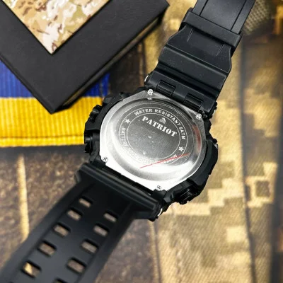 Часы наручные Patriot 002BKUAGD Трезубец золото Черные + Коробка.