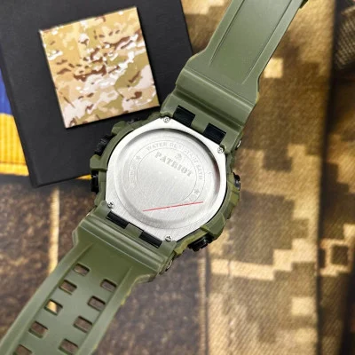 Часы наручные Patriot 002CMGRDPS ДПС Зеленый камуфляж + Коробка.