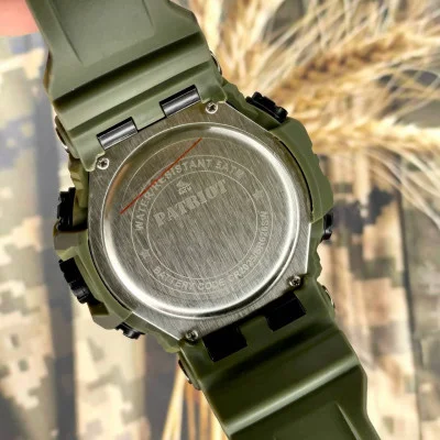 Часы наручные Patriot 002CMGRUAGD Трезубец золото Зеленый камуфляж + Коробка.