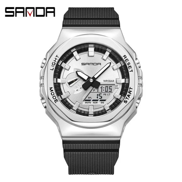 Чоловічий годинник Sanda 3167 Silver фото 1