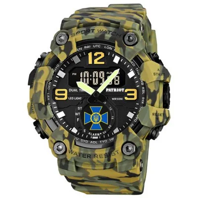 Часы наручные Patriot 003CMGRSBU СБУ Зеленый камуфляж + Коробка