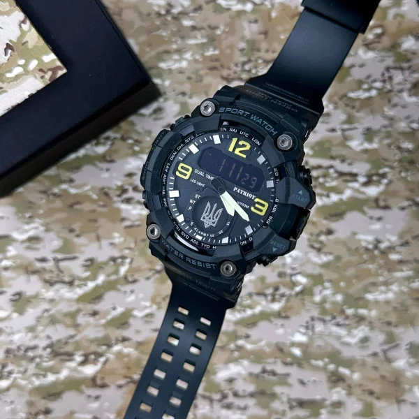 Годинник наручний Patriot 003BKUASI Тризуб срібло Чорні фото 3