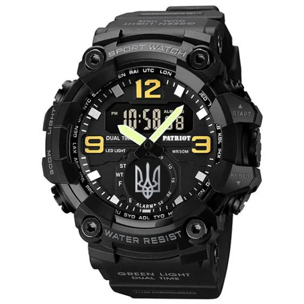 Годинник наручний Patriot 003BKUASI Тризуб срібло Чорні фото 7
