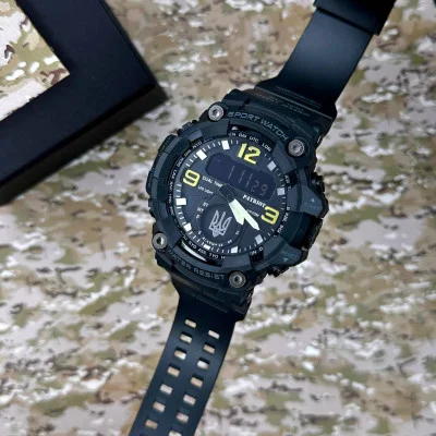 Годинник наручний Patriot 003BKUASI Тризуб срібло Чорні
