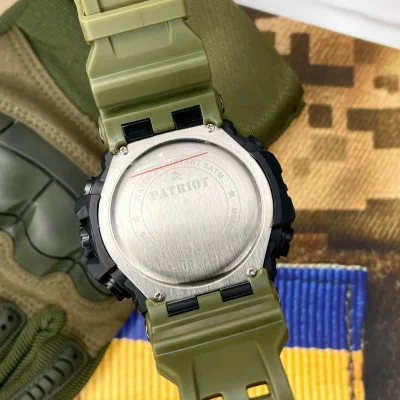 Часы наручные Patriot 003AGUASI Трезубец серебро Зеленые + Коробка.