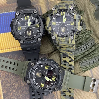 Часы наручные Patriot 003BKUAGD Трезубец золото Черные + Коробка.