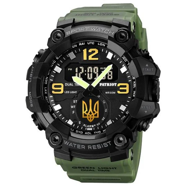 Годинник наручний Patriot 003AGUAGD Тризуб золото Зелені + Коробка. фото 7