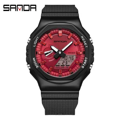 Мужские часы Sanda 3167 Black-Red