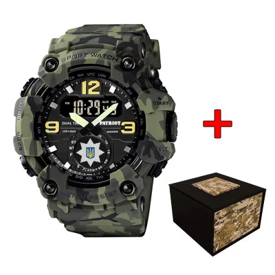 Часы наручные Patriot 004CMGRPO Полиция Зеленый камуфляж + Коробка