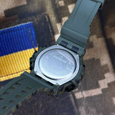 Часы наручные Patriot 004CMGRPO Полиция Зеленый камуфляж + Коробка