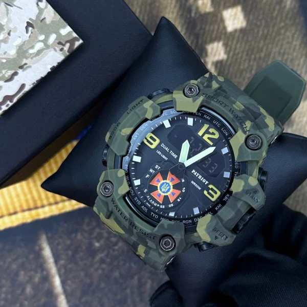 Годинник наручний Patriot 004CMGRDSNS ДСНС Зелений камуфляж + Коробка. фото 3