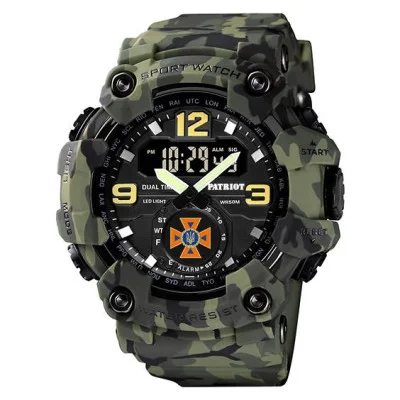 Часы наручные Patriot 004CMGRDSNS ДСНС Зеленый камуфляж + Коробка.