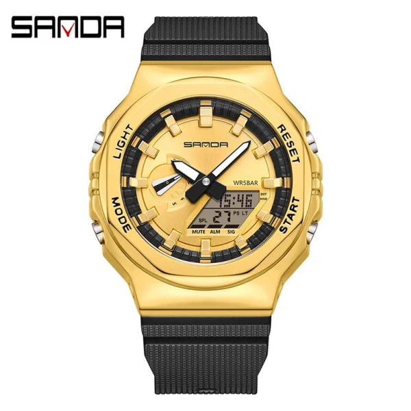 Чоловічий годинник Sanda 3167 Gold фото 1