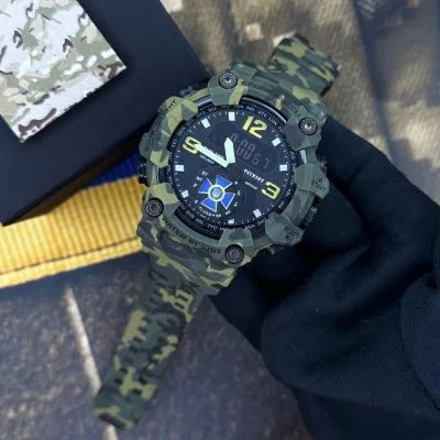 Наручные часы Patriot 004CMGRSBU СБУ Зеленый камуфляж + Коробка.