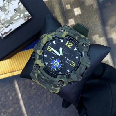 Наручные часы Patriot 004CMGRSBU СБУ Зеленый камуфляж + Коробка.