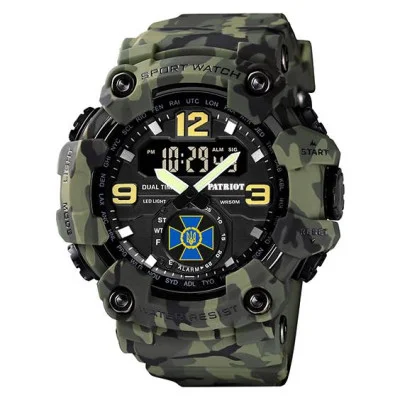 Наручные часы Patriot 004CMGRSBU СБУ Зеленый камуфляж + Коробка.