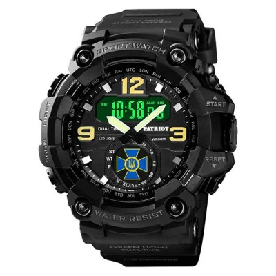 Часы наручные Patriot 004BKSBU СБУ Черные + Коробка.