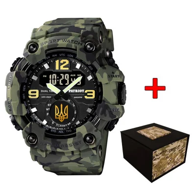 Часы наручные Patriot 004CMGRUAGD Трезубец золото Зеленый камуфляж + Коробка.