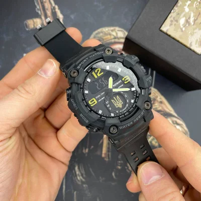 Часы наручные Patriot 004BKUAGD Трезубец золото Черные + Коробка.