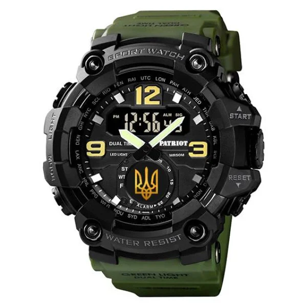 Годинник наручний Patriot 004AGUAGD Тризуб золото Зелені + Коробка. фото 7