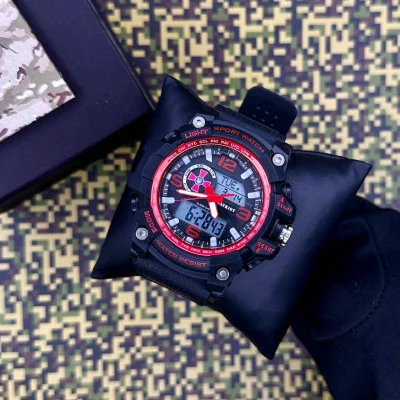 Часы наручные Patriot 012BKRDSU ВСУ Черные с красным + Коробка