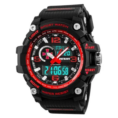 Часы наручные Patriot 012BKRDSU ВСУ Черные с красным + Коробка