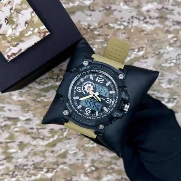 Годинник наручний Patriot 012BKKHPO Поліція Чорні з хакі + Коробка. фото 3