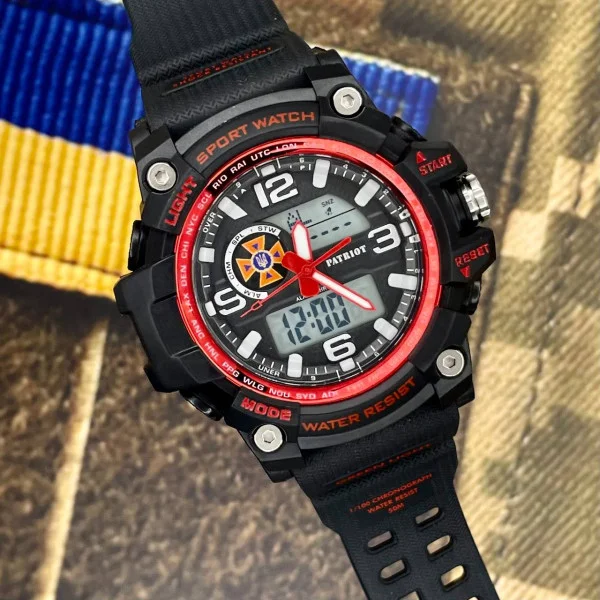 Часы наручные Patriot 012BKRDDSNS ДСНС Черные с красным + Коробка фото 4