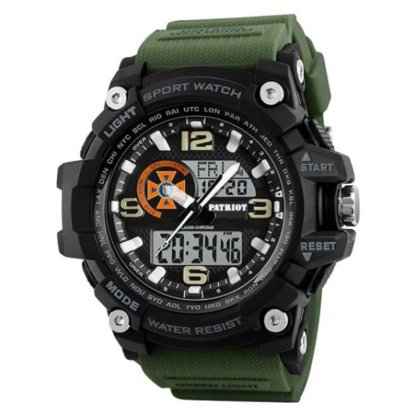 Годинник наручний Patriot 012AGDSNS ДСНС Чорні з зеленим + Коробка. фото 7
