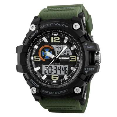 Часы наручные Patriot 012AGSBU СБУ Черные с зеленым + Коробка.