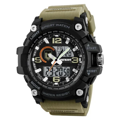 Годинник наручний Patriot 012BKKHTRO ТРО Чорні з хакі + Коробка.