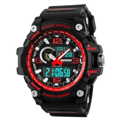 Часы наручные Patriot 012BKRDTRO ТРО Черные с красным + Коробка