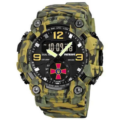 Часы наручные Patriot 003CMGRSU ВСУ Зеленый камуфляж + Коробка.