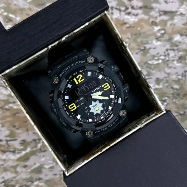 Годинник наручний Patriot 003BKPO Поліція Чорні + Коробка. фото 5