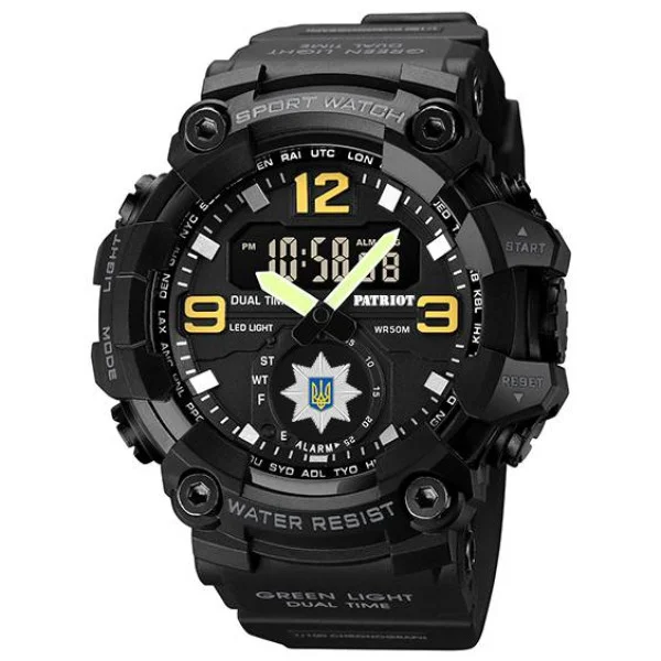 Годинник наручний Patriot 003BKPO Поліція Чорні + Коробка. фото 7