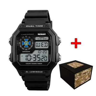 Часы наручные Patriot 010BKSBU СБУ Черные + Коробка