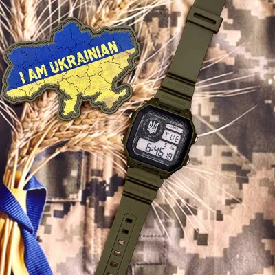 Часы наручные Patriot 010AGUASI Трезубец серебро Зеленые + Коробка
