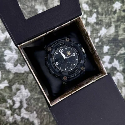 Часы наручные Patriot 006BKUAGD Трезубец золото Черные + Коробка.