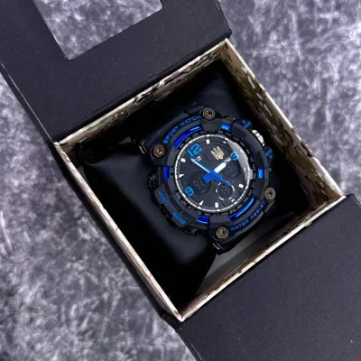 Patriot 006BUUAGD Тризуб золото Чорні з синім + Коробка.