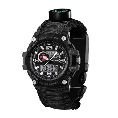 Часы наручные Patriot 012BKSU ВСУ Черные Паракордовый ремешок Black + Коробка