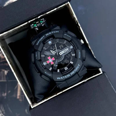 Часы наручные Patriot 005BKSU ВСУ Черные Паракордовый ремешок Black + Коробка.