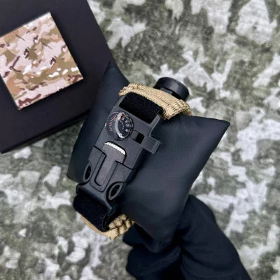 Часы наручные Patriot 005BKSU ВСУ Черные Паракордовый ремешок Khaki + Коробка
