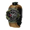 Годинник наручний Patriot 005CMGRSU ЗСУ Зелений камуфляж Паракордовий ремінець Khaki + Коробка. фото 7