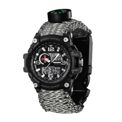 Часы наручные Patriot 012BKSU ВСУ Черные Паракордовый ремешок ACU + Коробка