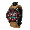 Годинник наручний Patriot 012BKRDSU ЗСУ Чорні з червоним Паракордовий ремінець Khaki + Коробка фото 3