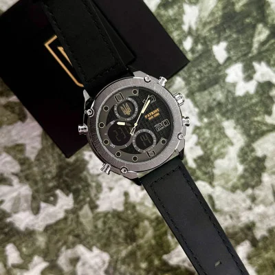 Часы наручные Patriot 017SIBK Трезубец золото Silver-Black