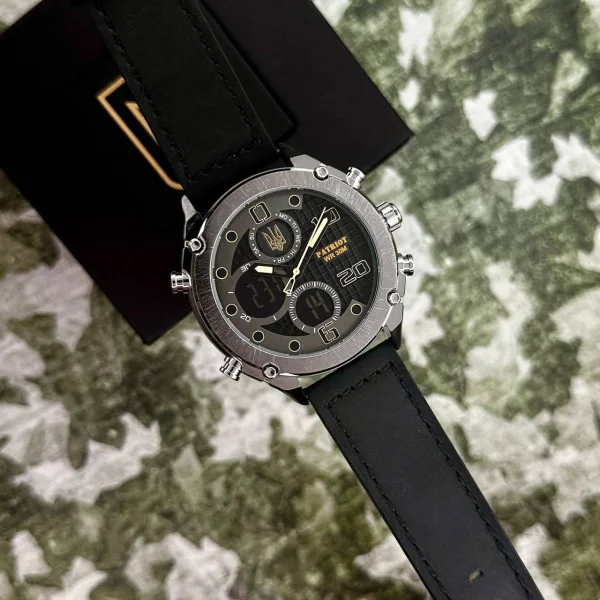 Годинник наручний Patriot 017SIBK Тризуб золото Silver-Black фото 5