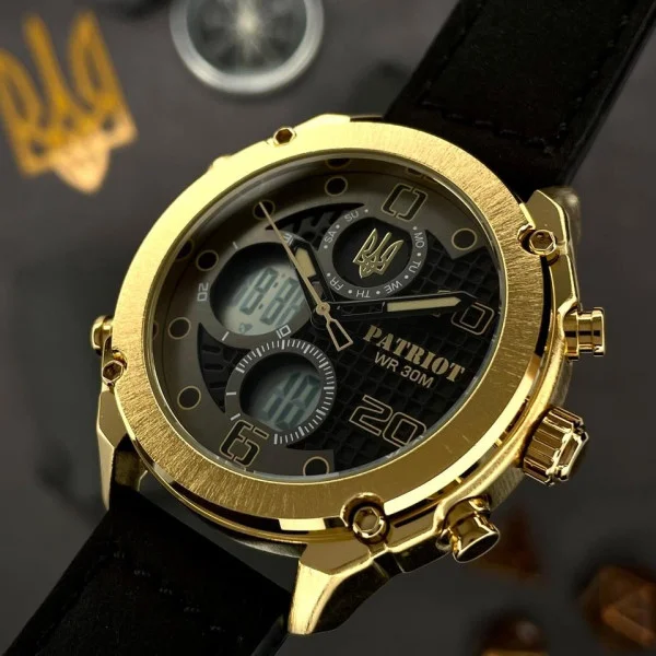 Годинник наручний Patriot 017GDBK Тризуб золото Gold-Black. фото 12