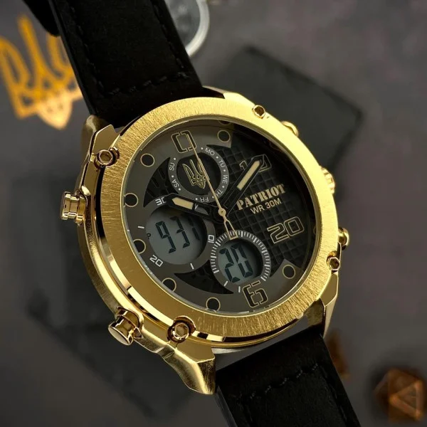 Годинник наручний Patriot 017GDBK Тризуб золото Gold-Black. фото 19